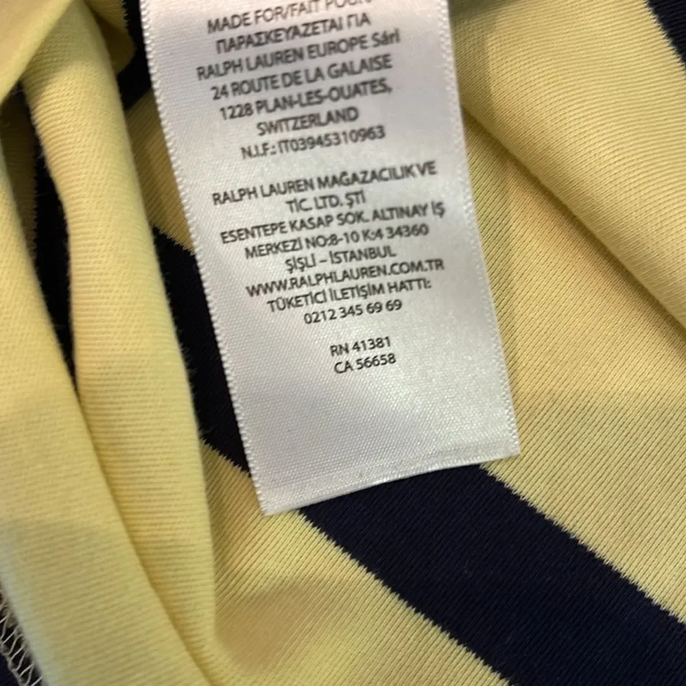 Polo Ralph Lauren Classic Fit Men’s SP - Small Petite Yellow with Navy Stripe